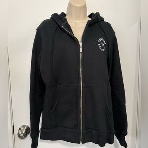 Black Zip-Up Hoodie M